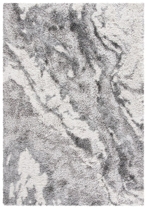 Safavieh Horizon Shag 890 Power Loomed Shag Rug IIX Grey / Ivory HZN890F-10SQ