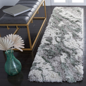Safavieh Horizon Shag 890 Power Loomed Shag Rug Grey / Green 8' x 8' Square