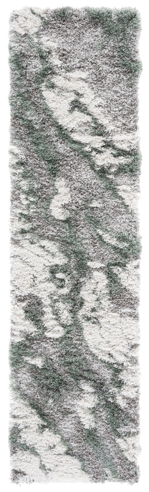 Safavieh Horizon Shag 890 Power Loomed Shag Rug Grey / Green 8' x 8' Square