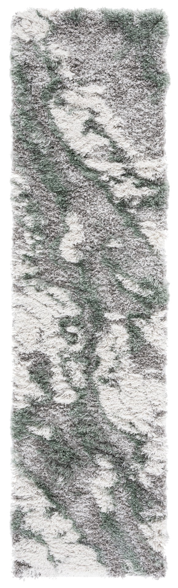 Safavieh Horizon Shag 890 Power Loomed Shag Rug Grey / Green 8' x 8' Square