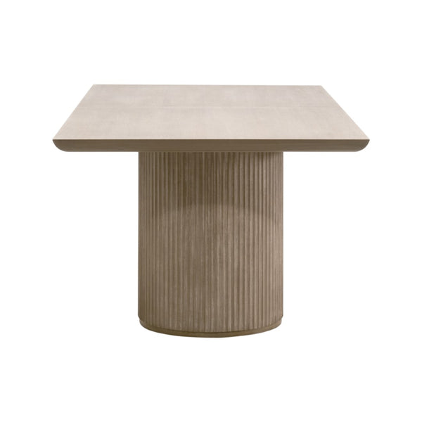 Essentials For Living Halloway Extension Dining Table - Modern Acacia Wood Design With Reeded Pedestal & Leaf For 8 Guests Natural Gray Acacia Solid Acacia Wood,Mdf,Plywood,Acacia Veneer 6037.Ng