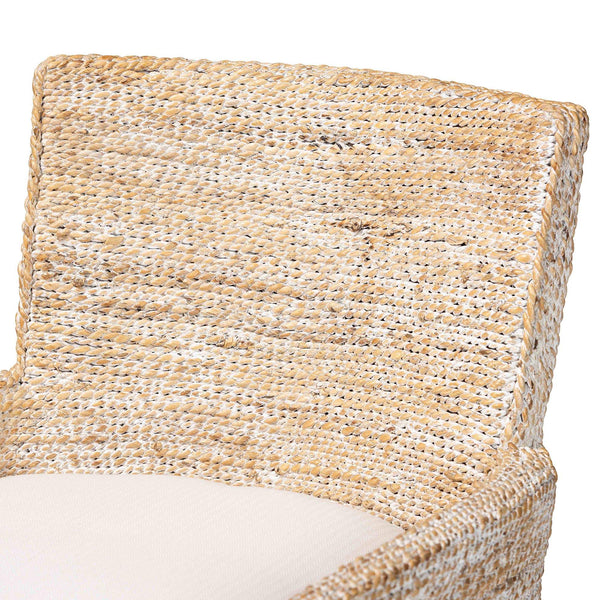 Bali & Pari Harlow Handwoven Seagrass Mango Wood Dining Chair for Bohemian Rooms