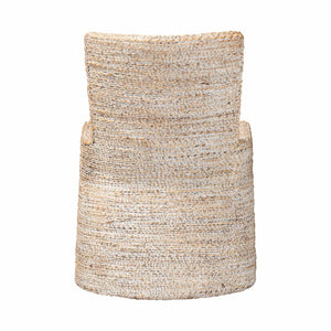 Bali & Pari Harlow Handwoven Seagrass Mango Wood Dining Chair for Bohemian Rooms