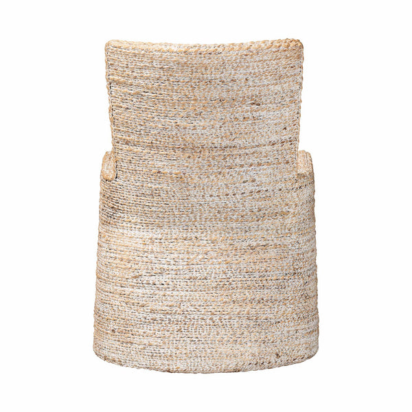 Bali & Pari Harlow Handwoven Seagrass Mango Wood Dining Chair for Bohemian Rooms