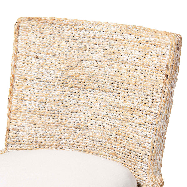 Bali & Pari Harlow Handwoven Seagrass Mango Wood Dining Chair for Bohemian Rooms