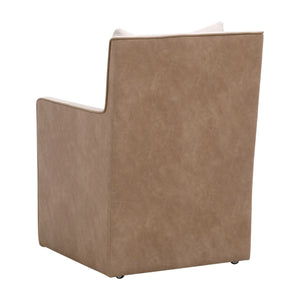 Harmony Arm Chair With Casters Performance Bisque French Linen, Ivanhoe-Toast 6492UP.BIS/IVT Essentials for Living