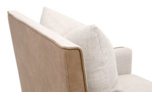Harmony Arm Chair With Casters Performance Bisque French Linen, Ivanhoe-Toast 6492UP.BIS/IVT Essentials for Living