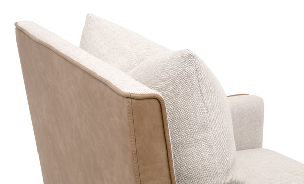 Harmony Arm Chair With Casters Performance Bisque French Linen, Ivanhoe-Toast 6492UP.BIS/IVT Essentials for Living