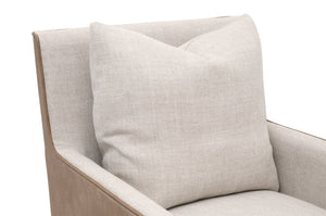Harmony Arm Chair With Casters Performance Bisque French Linen, Ivanhoe-Toast 6492UP.BIS/IVT Essentials for Living