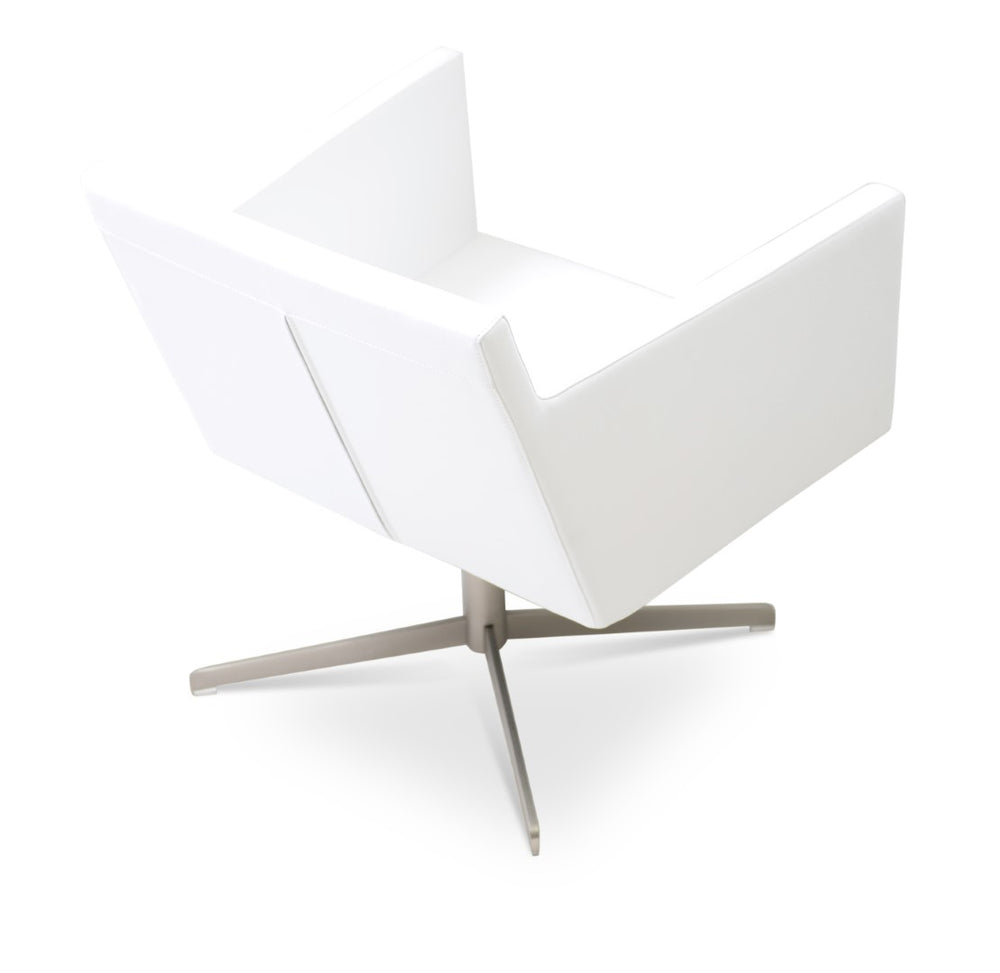 Soho Concept Harput Swivel Armchair With 4-star Base In Soft Leatherette - Stylish Comfort, 2-year Guarantee! White  Soho-concept-dining-chair-12049