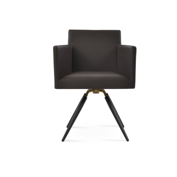 Soho Concept Harput Carrot Armchair Swivel Dining Chair With Ergonomic Comfort & Stylish Metal Base - 2 Yr Guarantee Brown Swivel. Solid Metal Top Part Connected To Four Tubular Legs Soho-concept-dining-chair-04292