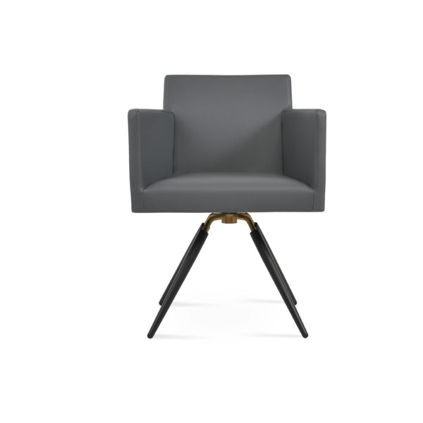 Soho Concept Harput Carrot Armchair Swivel - Stylish Camira Era Fabric Seat With Durable 10-year Guarantee, Grey Grey Swivel. Solid Metal Top Part Connected To Four Tubular Legs Soho-concept-dining-chair-04293