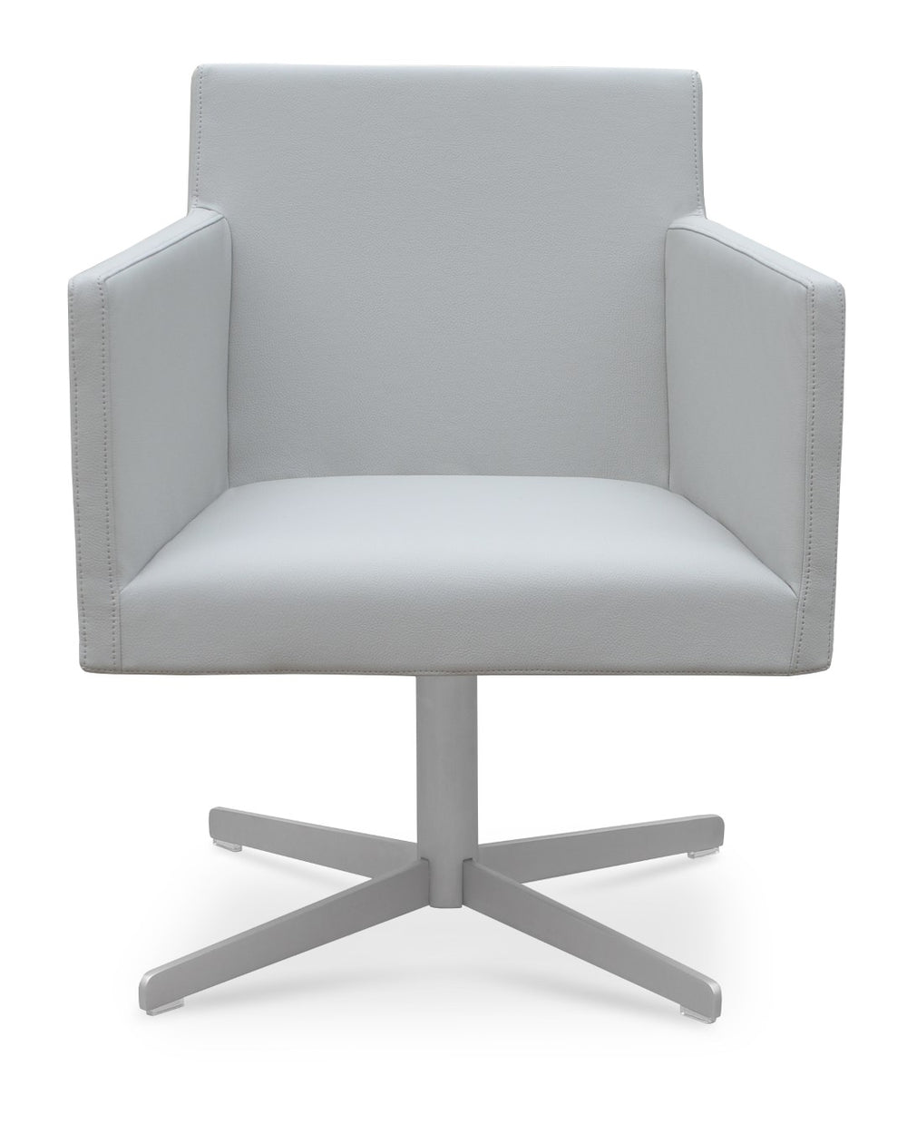 Soho Concept Harput Lounge Swivel Armchair With 4 Star Base - Soft Leatherette, Modern Design, 2-year Guarantee Light Grey  Soho-concept-dining-chair-04317
