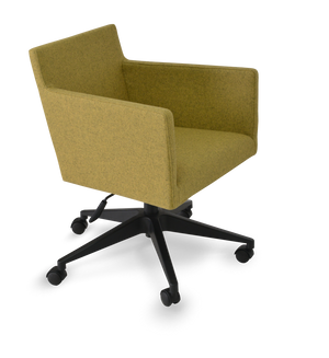 Soho Concept Harput Arm Office Chair - Ergonomic Design In Camira Blazer Wool, Chrome Base, 10-year Guarantee Amber  Soho-concept-dining-chair-04340
