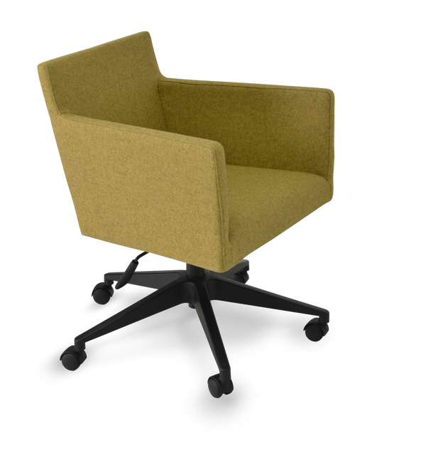 Soho Concept Harput Arm Office Chair - Ergonomic Design In Camira Blazer Wool, Chrome Base, 10-year Guarantee Amber  Soho-concept-dining-chair-04340