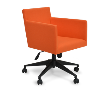 Soho Concept Harput Arm Office Chair - Ergonomic Design In Camira Blazer Wool, Chrome Base, 10-year Guarantee Orange  Soho-concept-dining-chair-04339