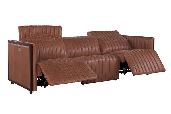 Olivia + Quinn Havana Motion Sofa In Asteria Harness - Luxurious Power Recline, Usb Charging & Chic Channel Tufting Asteria Harness Leather,Foam,Wood 2100m_Aei1501