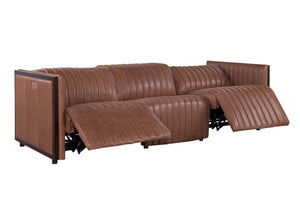 Olivia + Quinn Havana Motion Sofa In Asteria Harness - Luxurious Power Recline, Usb Charging & Chic Channel Tufting Asteria Harness Leather,Foam,Wood 2100m_Aei1501