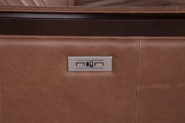 Olivia + Quinn Havana Motion Sofa In Asteria Harness - Luxurious Power Recline, Usb Charging & Chic Channel Tufting Asteria Harness Leather,Foam,Wood 2100m_Aei1501