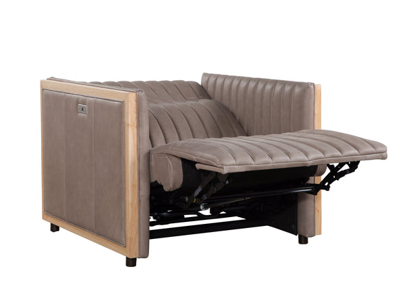 Olivia + Quinn Havana Motion Chair In Asteria Taupe - Luxurious Power Recliner With Usb Port & Stylish Design Asteria Taupe Leather,Foam,Wood 2103m_Aei1001