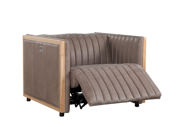 Olivia + Quinn Havana Motion Chair In Asteria Taupe - Luxurious Power Recliner With Usb Port & Stylish Design Asteria Taupe Leather,Foam,Wood 2103m_Aei1001