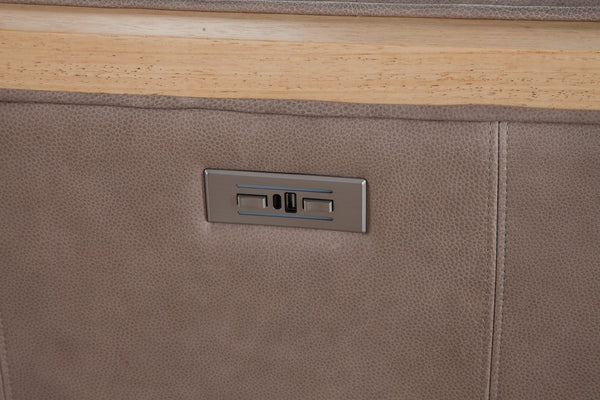 Olivia + Quinn Havana Motion Chair In Asteria Taupe - Luxurious Power Recliner With Usb Port & Stylish Design Asteria Taupe Leather,Foam,Wood 2103m_Aei1001