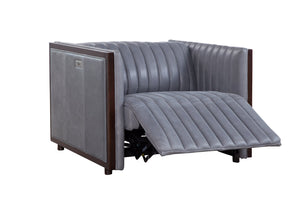 Olivia + Quinn Havana Swivel Chair - Luxurious Top Grain Leather, Power Headrest, Usb Port, Modern Style, Comfort Selena Storm Leather,Foam,Wood 2103m_Sel9501