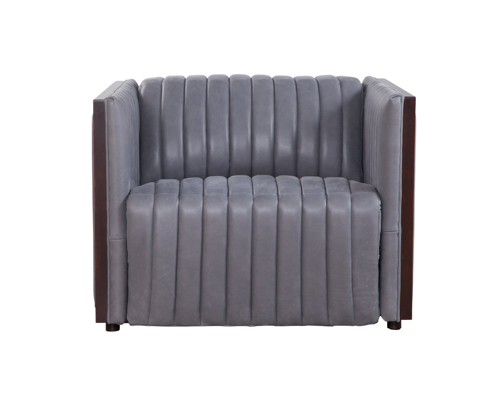 Olivia + Quinn Havana Swivel Chair - Luxurious Top Grain Leather, Power Headrest, Usb Port, Modern Style, Comfort Selena Storm Leather,Foam,Wood 2103m_Sel9501