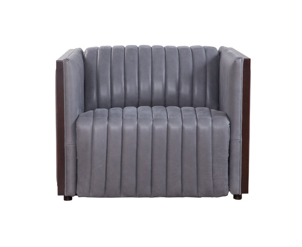 Olivia + Quinn Havana Swivel Chair - Luxurious Top Grain Leather, Power Headrest, Usb Port, Modern Style, Comfort Selena Storm Leather,Foam,Wood 2103m_Sel9501