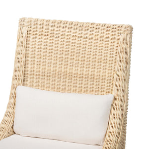 Bali & Pari Haybourne Handwoven Rattan Wingback Dining Chairs with Mango Wood Legs Set