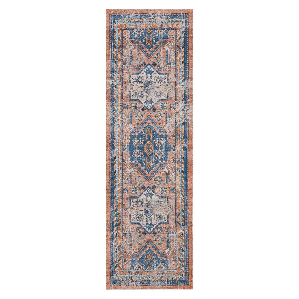 Haykota Terracotta/rust Blue 2' 4" x 8' Area Rug Karastan Rugs
