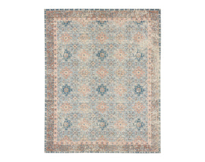 Karastan Rugs Zula Hazega Machine Woven Printed Polyester Traditional Area Rug Blue/Rose 8' x 10'