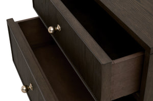 Essentials For Living Highland 2-drawer Nightstand - Elegant Dutch Brown Oak Finish With Brass Knobs & Fluted Detailing Dutch Brown Oak Solid Oak Wood,Mdf,Oak Veneer,Iron 5256.Db-oak