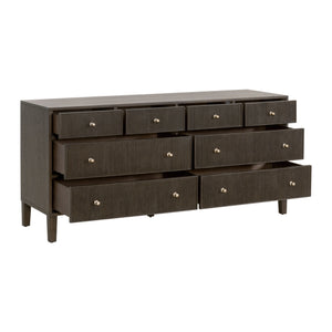 Essentials For Living Highland 8-drawer Double Dresser - Solid Oak Wood With Fluted Fronts, Brass Knobs & Ample Storage Dutch Brown Oak Solid Oak Wood,Mdf,Oak Veneer,Iron,Felt 5258.Db-oak