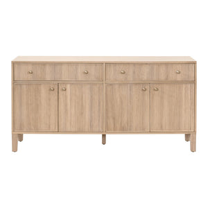 Essentials For Living Highland Media Sideboard - Timeless Oak Storage With Dovetail Joinery & Elegant Brass Knobs, 63" Wide Natural Oak Solid Oak Wood,Oak Veneer,Iron,Felt 5264.Nat-oak