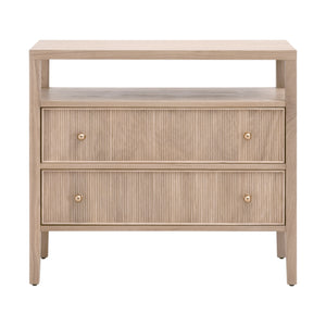Essentials For Living Highland Open Shelf Nightstand With 2 Drawers, Elegant Storage & Stylish Design For Any Bedroom Natural Oak Solid Oak Wood,Oak Veneer,Iron,Felt 5257.Nat-oak
