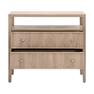 Essentials For Living Highland Open Shelf Nightstand With 2 Drawers, Elegant Storage & Stylish Design For Any Bedroom Natural Oak Solid Oak Wood,Oak Veneer,Iron,Felt 5257.Nat-oak