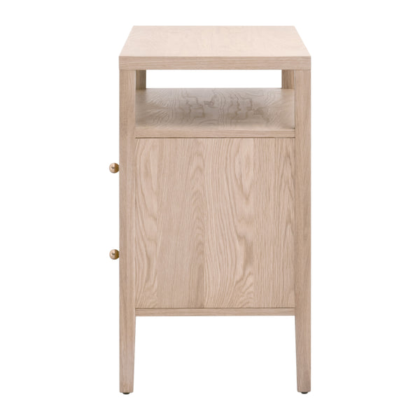 Essentials For Living Highland Open Shelf Nightstand With 2 Drawers, Elegant Storage & Stylish Design For Any Bedroom Natural Oak Solid Oak Wood,Oak Veneer,Iron,Felt 5257.Nat-oak
