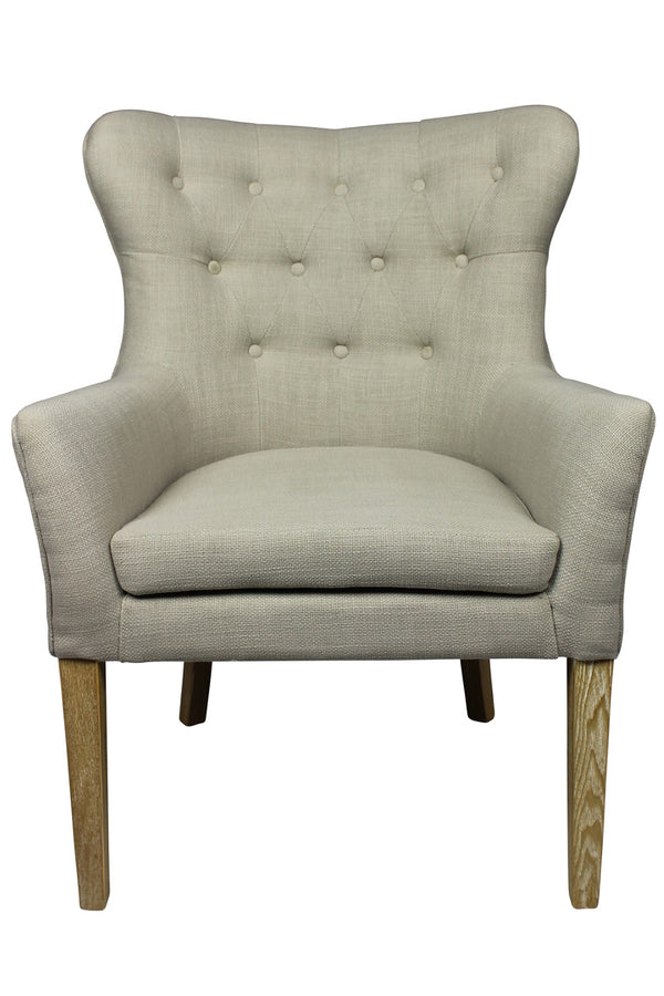 Moti Blythe Taupe Box Weave Side Chair with Button Tufting 88011079