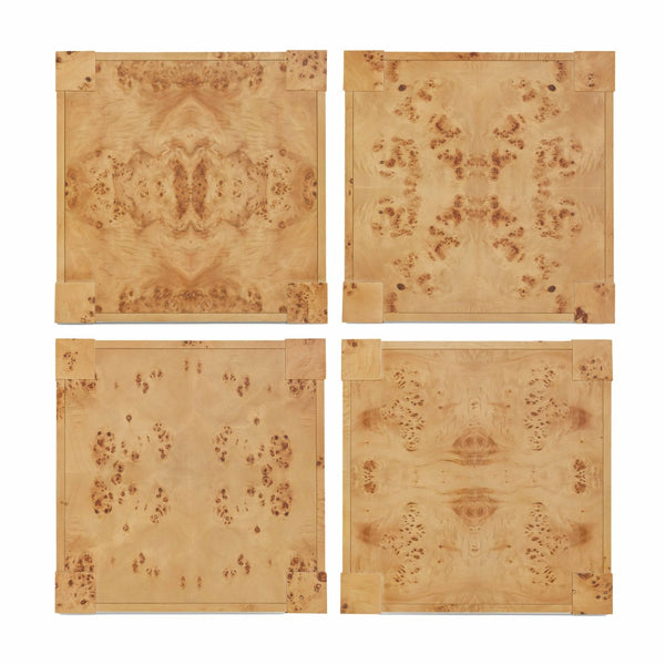 TOV Furniture Brandyss Burl End Table - Contemporary Side Table with Rustic Brass Accents for Modern Living Spaces Honey TOV-OC54388