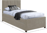 Hudson Beige Vegan Leather Twin Trundle Bed HudsonBeige-T Meridian Furniture