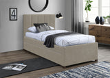 Hudson Beige Vegan Leather Twin Trundle Bed HudsonBeige-T Meridian Furniture