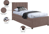 Hudson Brown Vegan Leather Twin Trundle Bed HudsonBrown-T Meridian Furniture