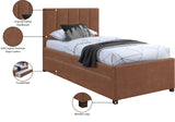 Hudson Cognac Vegan Leather Twin Trundle Bed HudsonCognac-T Meridian Furniture