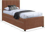 Hudson Cognac Vegan Leather Twin Trundle Bed HudsonCognac-T Meridian Furniture