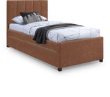 Hudson Cognac Vegan Leather Twin Trundle Bed HudsonCognac-T Meridian Furniture