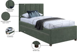 Hudson Green Vegan Leather Twin Trundle Bed HudsonGreen-T Meridian Furniture