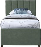 Hudson Green Vegan Leather Twin Trundle Bed HudsonGreen-T Meridian Furniture