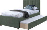 Hudson Green Vegan Leather Twin Trundle Bed HudsonGreen-T Meridian Furniture