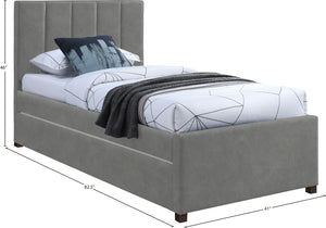 Hudson Grey Vegan Leather Twin Trundle Bed HudsonGrey-T Meridian Furniture